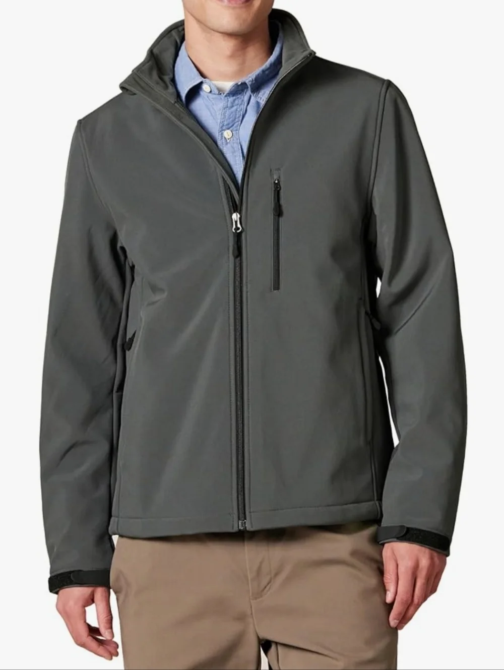 Amazon Essentials Men's 4XLT Water Resistant Softshell Jacket, Dark Gray
